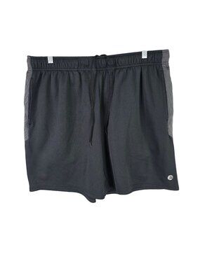 Mens Solaris Black Athletic Shorts Drawstring Elastic Waist Polyester Size XL